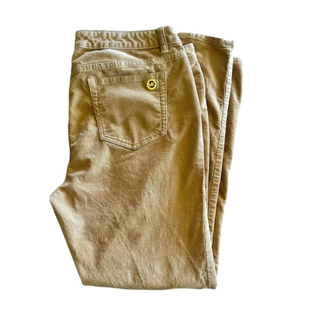 Michael Kors Corduroy Pants - Womens Size 14 - Camel Color - Gold Accents